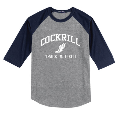 Cockrill T&amp;F - Boys White Design - Raglan Baseball