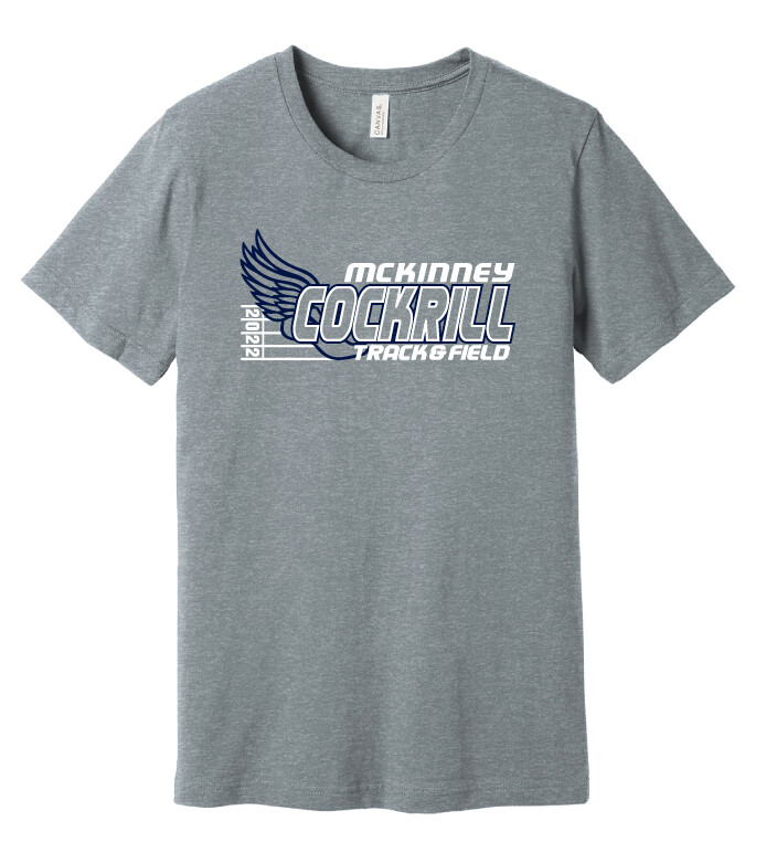 Cockrill T&amp;F - Girls Design - Bella+Canvas Short Sleeve, Color: Athletic Heather