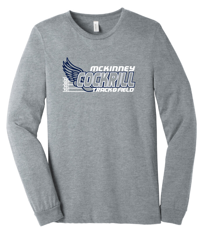 Cockrill T&amp;F - Girls Design - Bella+Canvas Long Sleeve, Color: Athletic Heather