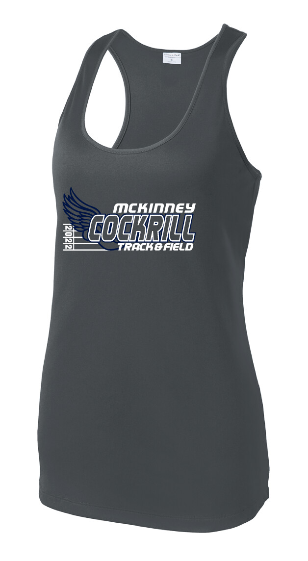 Cockrill T&amp;F - Girls Design - Dri-Fit Racerback Tank, Color: Iron Grey