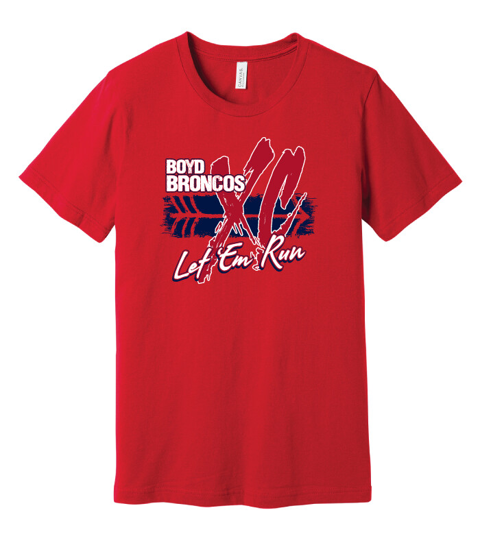 Boyd XC/T&amp;F - Big XC - Bella+Canvas Short Sleeve, Color: Red