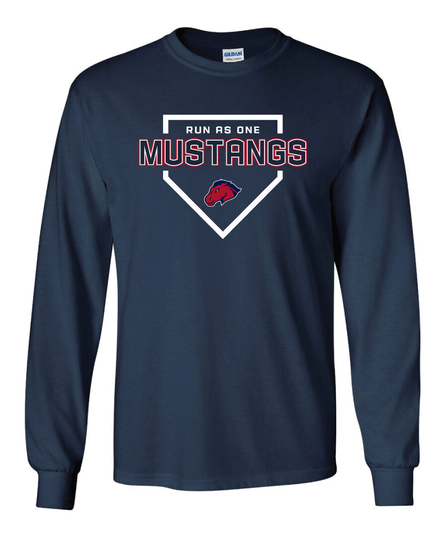 USW Baseball - Run as One - Long Sleeve, Color: Navy