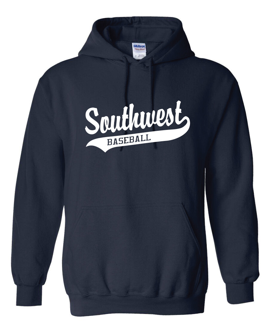 USW Baseball - Southwest Script - Hoodie, Color: Navy