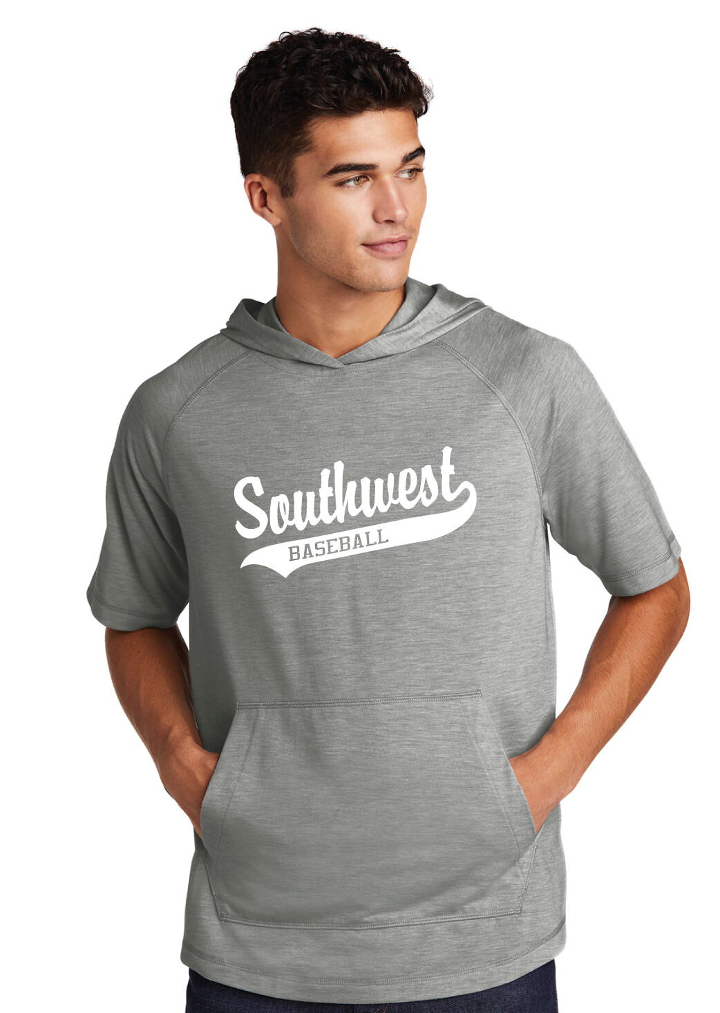 USW Baseball - Southwest Script - Tri-Blend Short Sleeve Hoodie