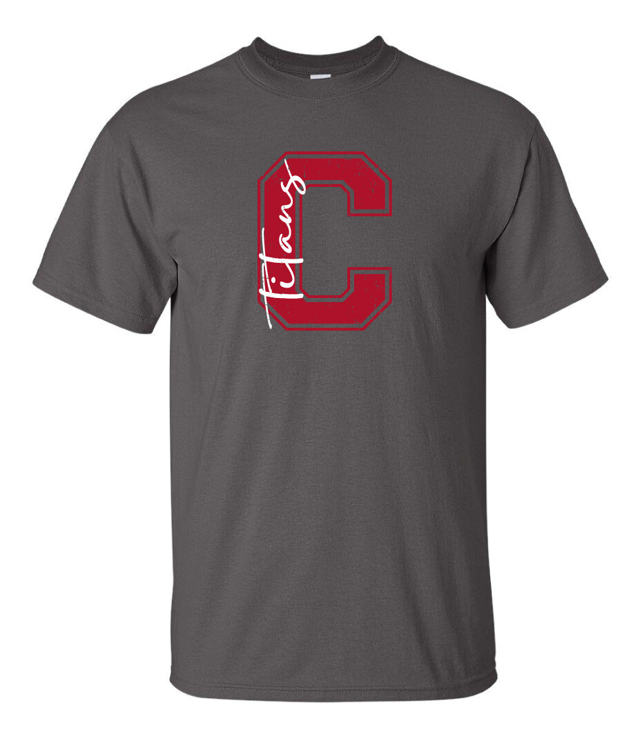 Centennial Football - Big C - Short Sleeve, Color: Charcoal