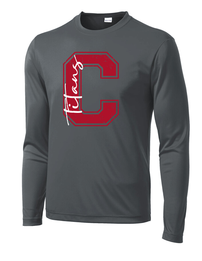 Centennial Football - Big C - Dri-Fit Long Sleeve, Color: Iron Grey