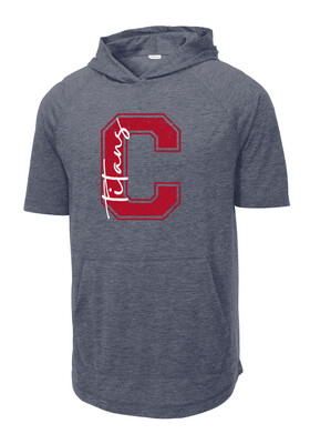 Centennial Football - Big C - Tri-Blend Short Sleeve Hoodie