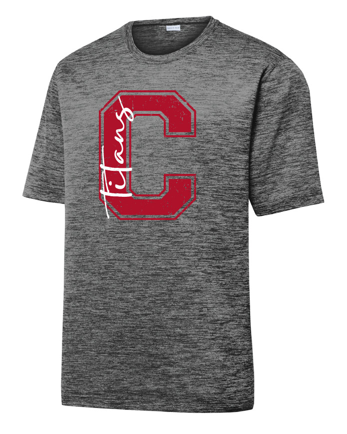 Centennial Football - Big C - Electric Dri-Fit Short Sleeve, Color: Black / Grey