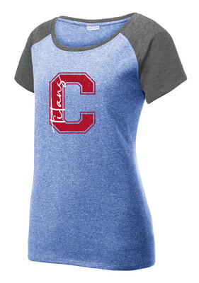 Centennial Football - Big C - Heather Scoop Neck