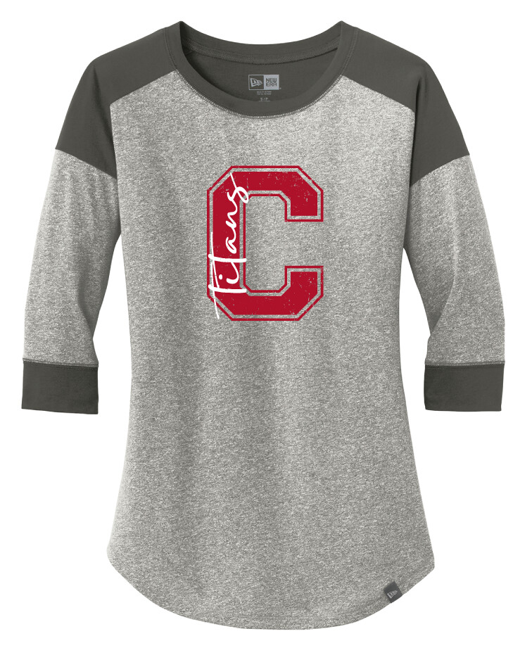 Centennial Football - Big C - Raglan Tee, Color: Grey / Grey