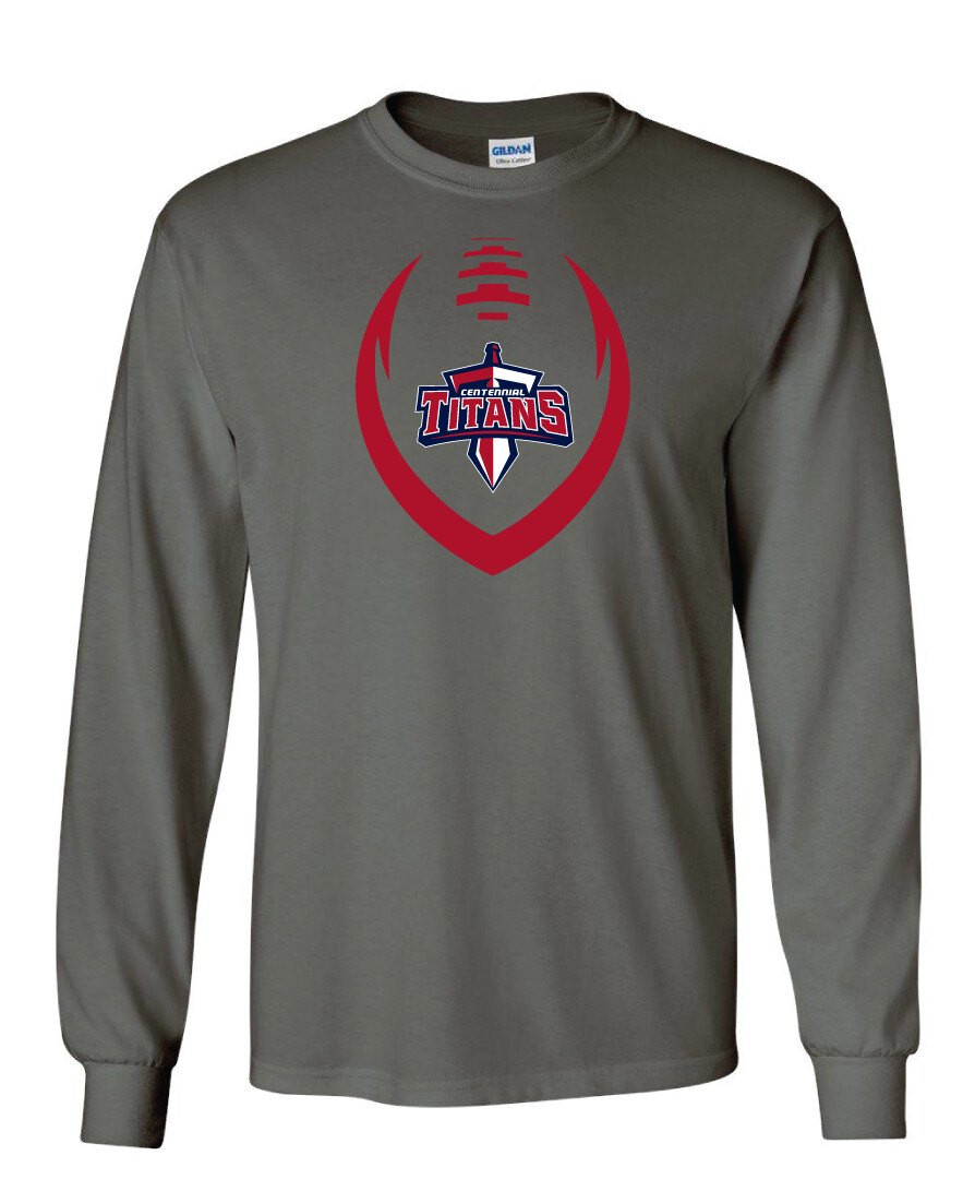 Centennial Football - Big Football - Long Sleeve, Color: Charcoal