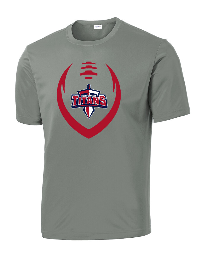 Centennial Football - Big Football - Dri-Fit Short Sleeve, Color: Grey Concrete
