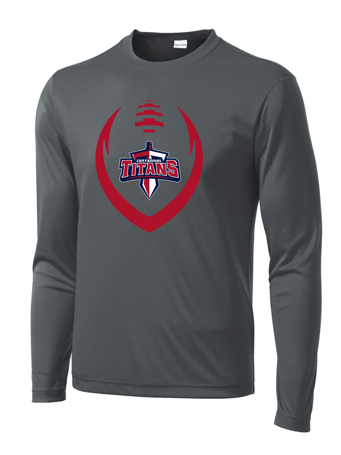Centennial Football - Big Football - Dri-Fit Long Sleeve, Color: Iron Grey