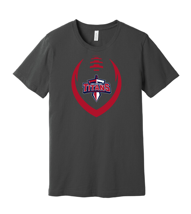 Centennial Football - Big Football - Bella+Canvas Short Sleeve, Color: Charcoal