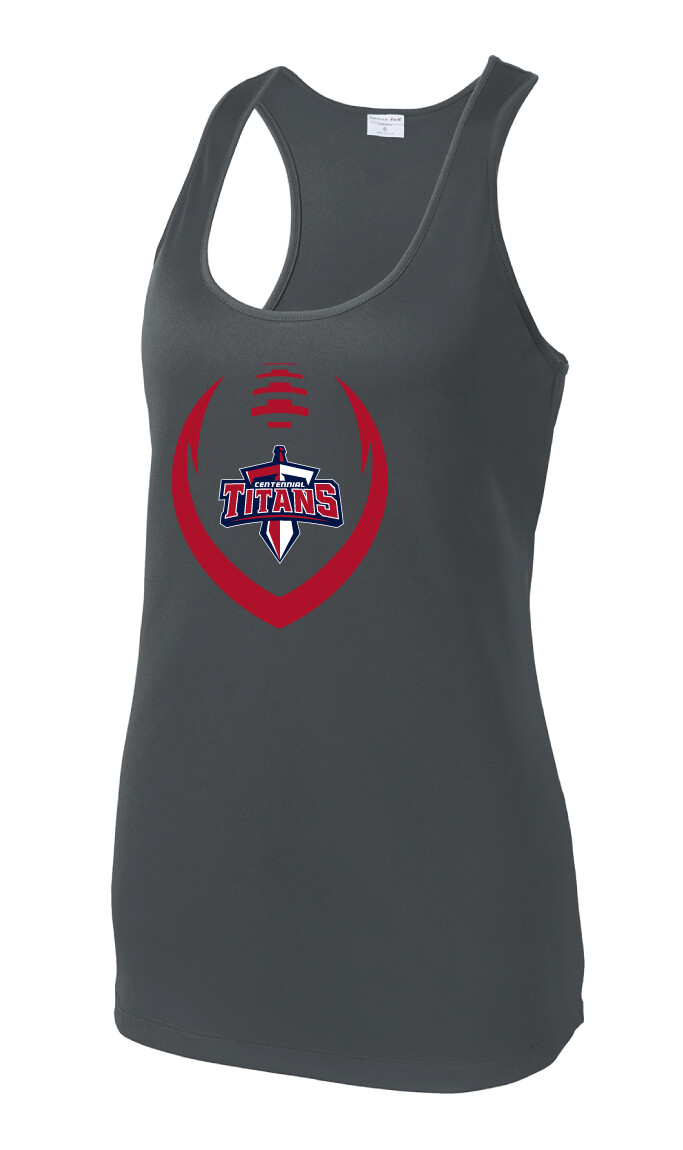 Centennial Football - Big Football - Dri-Fit Racerback Tank, Color: Iron Grey