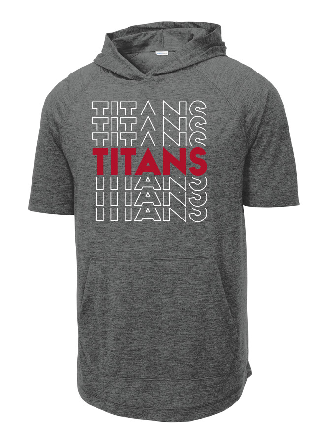 Centennial Football - Echo - Tri-Blend Short Sleeve Hoodie, Color: Dark Grey Heather