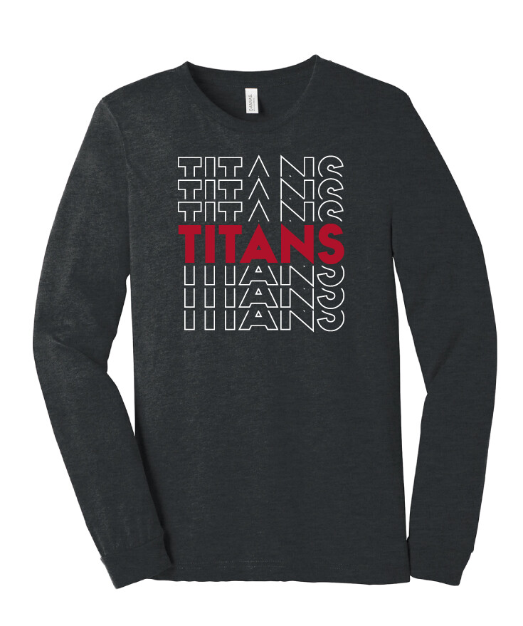 Centennial Football - Echo - Bella+Canvas Long Sleeve, Color: Dark Heather