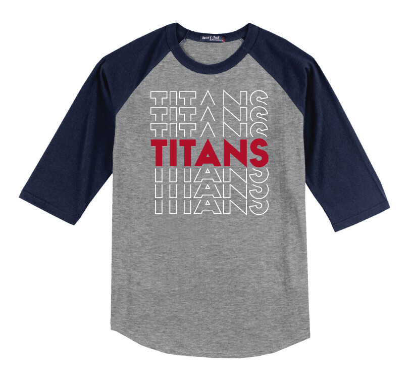Centennial Football - Echo - Raglan Baseball, Color: Grey / Navy