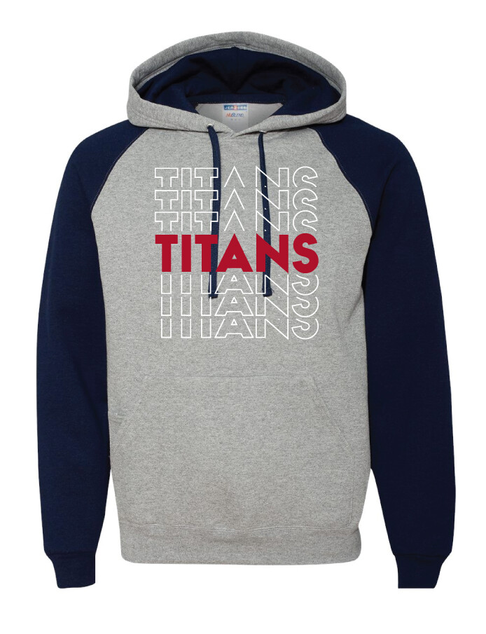 Centennial Football - Echo - Raglan Hoodie, Color: Grey / Navy