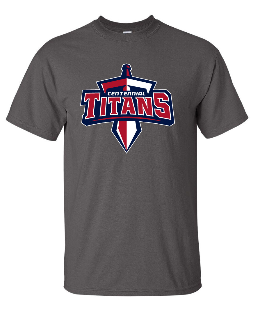 Centennial Football - Big Logo - Short Sleeve, Color: Charcoal