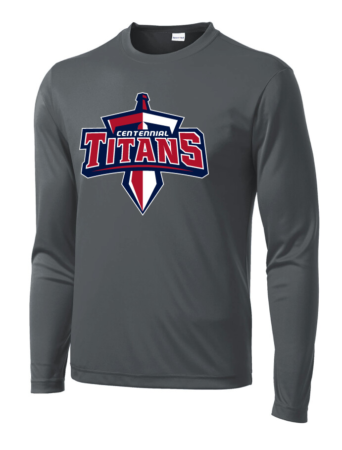 Centennial Football - Big Logo - Dri-Fit Long Sleeve, Color: Iron Grey
