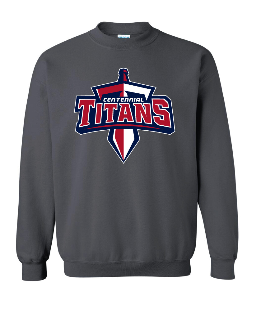Centennial Football - Big Logo - Crew Sweatshirt, Color: Charcoal