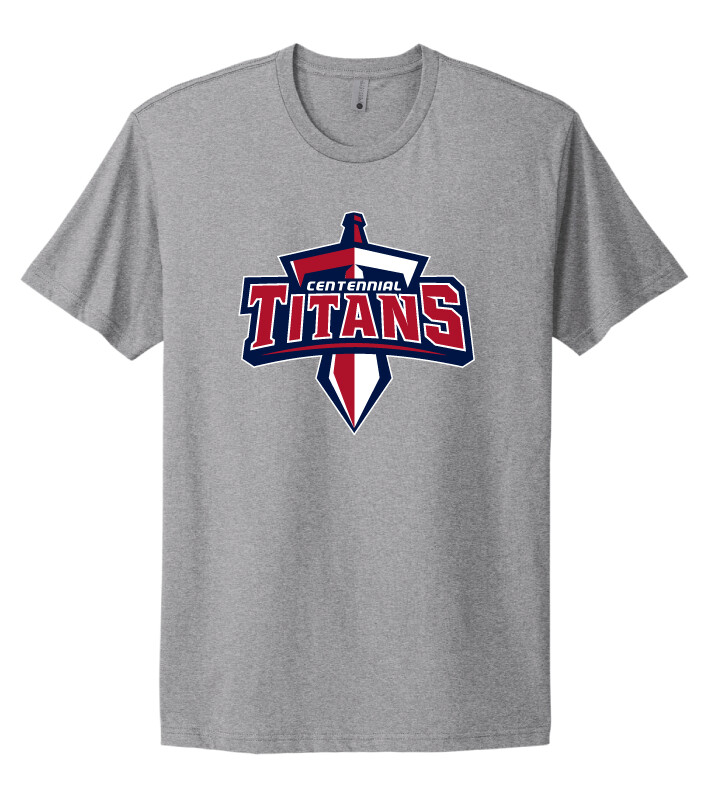 Centennial Football - Big Logo - NextLevel Short Sleeve, Color: Heather Grey