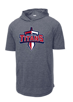 Centennial Football - Big Logo - Tri-Blend Short Sleeve Hoodie