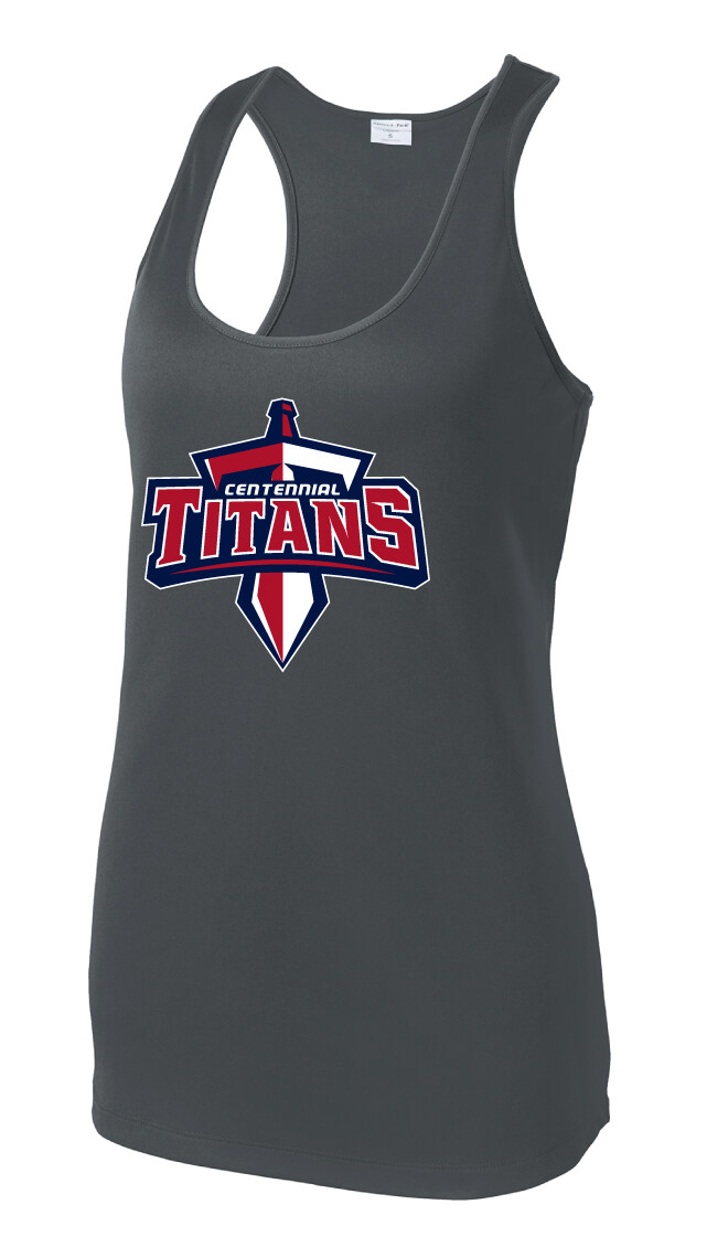Centennial Football - Big Logo - Dri-Fit Racerback Tank, Color: Iron Grey
