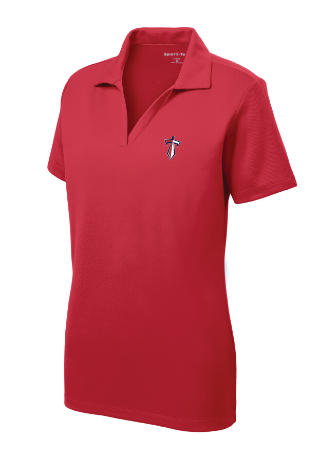 Centennial Football - Embroidered Ladies&#39; Polo, Garment Color: Red, Style LST640 Size: Ladies S