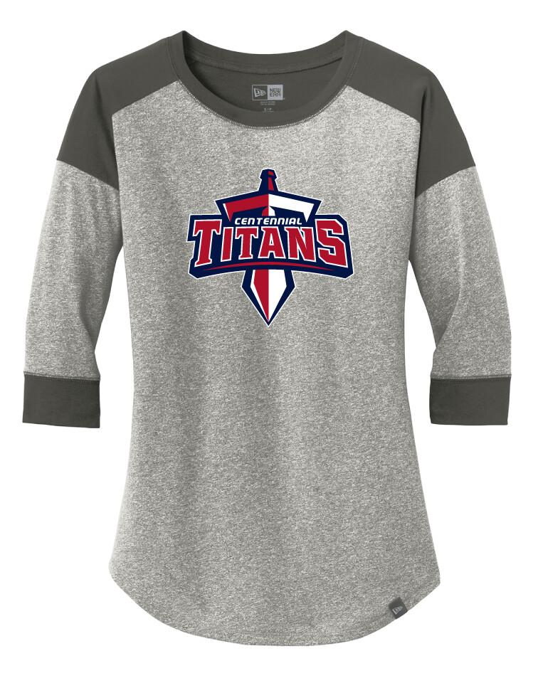 Centennial Football - Big Logo - Raglan Tee, Color: Grey / Grey