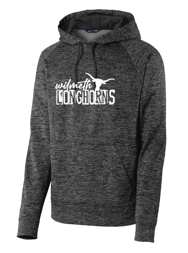 Wilmeth - Distressed Block - Electric Dri-FIt Hoodies, Garment Color: Grey Black