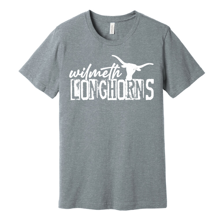Wilmeth - Distressed Block - Bella+Canvas Short Sleeve, Garment Color: Athletic Heather