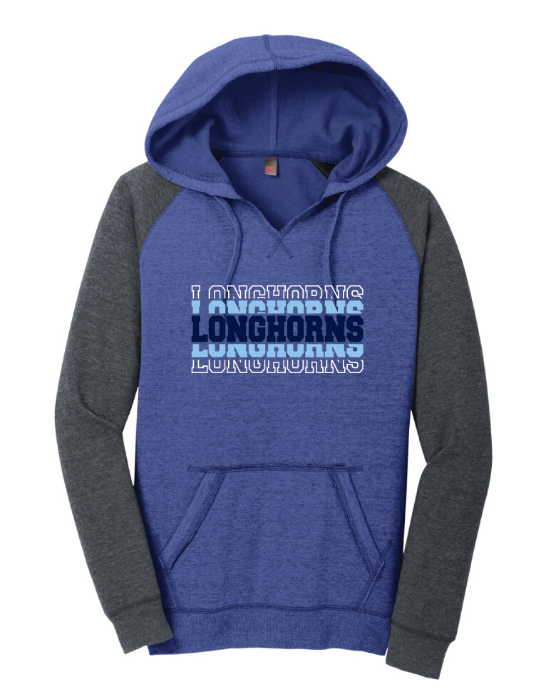 Wilmeth - Echo - Lightweight Raglan Hoodie, Garment Color: Heather Dark Royal
