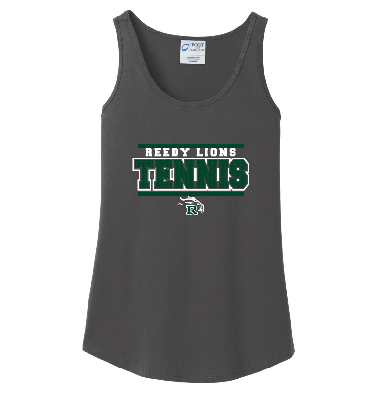 Reedy Tennis - Block Jersey - Cotton Tank, Color: Charcoal