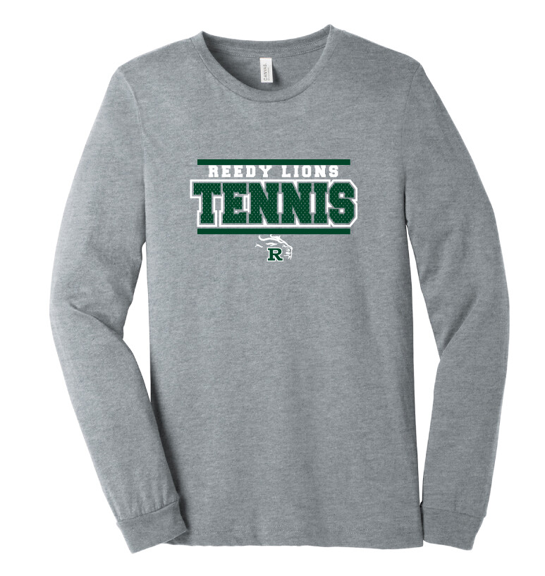 Reedy Tennis - Block Jersey - Bella+Canvas Long Sleeve, Color: Athletic Heather