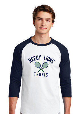 Reedy Tennis - Crossed Rackets - Raglan Baseball