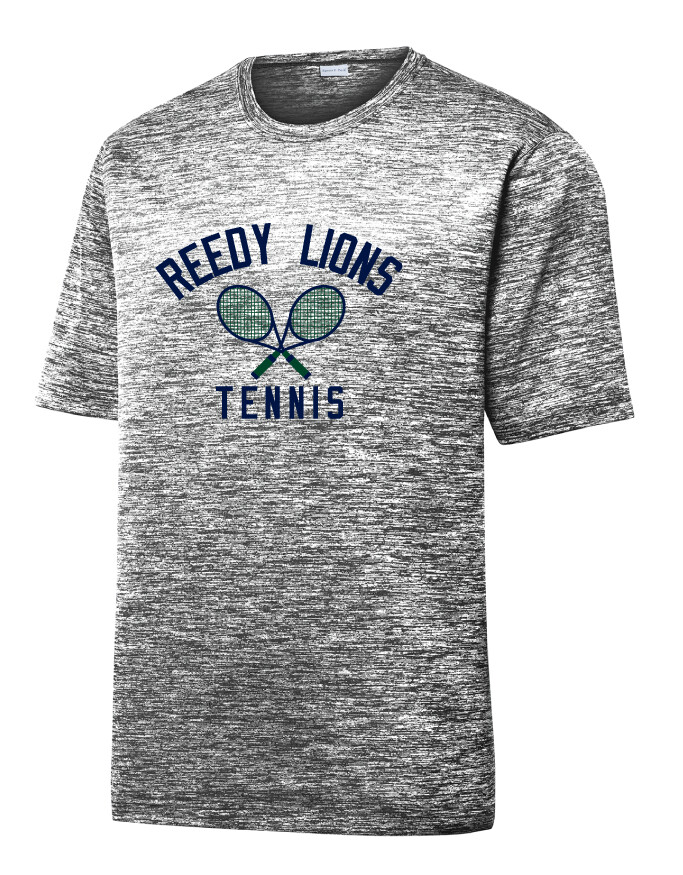 Reedy Tennis - Crossed Rackets - Electric Dri-Fit Short Sleeve, Color: Black White