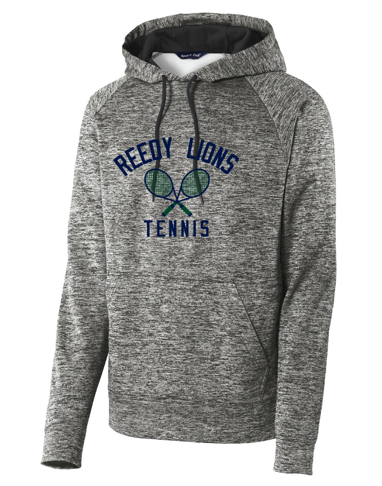 Reedy Tennis - Crossed Rackets - Electric Dri-Fit Hoodie, Color: Black White