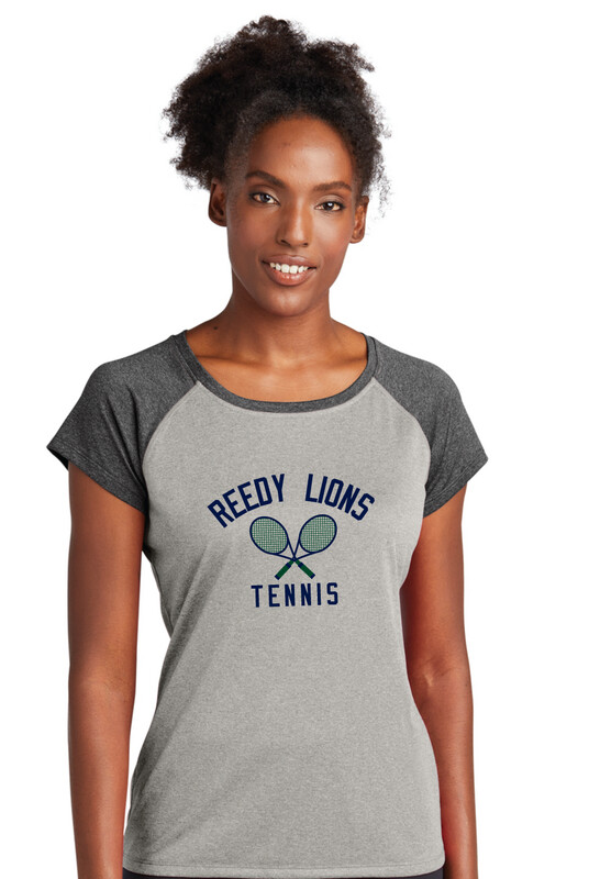 Reedy Tennis - Crossed Rackets - Heather Scoop Neck