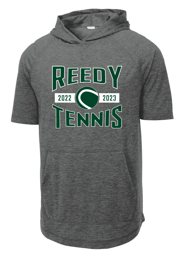 Reedy Tennis - Arches - Short Sleeve Hoodie, Color: Dark Grey Heather
