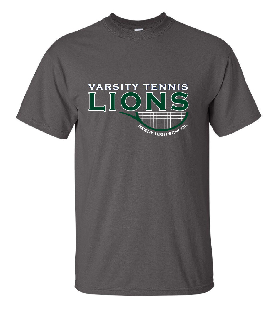 Reedy Tennis - Varsity Half Racket - Short Sleeve, Color: Charcoal