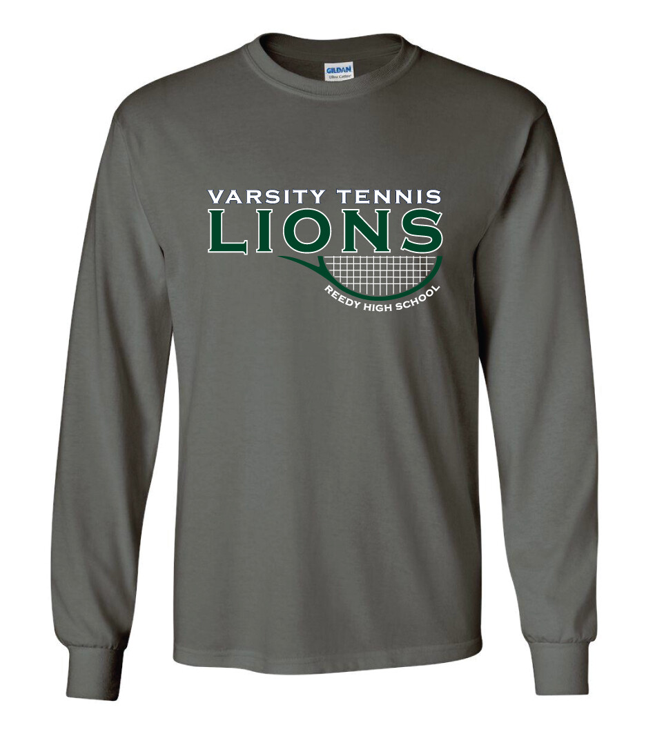 Reedy Tennis - Varsity Half Racket - Long Sleeve, Color: Charcoal