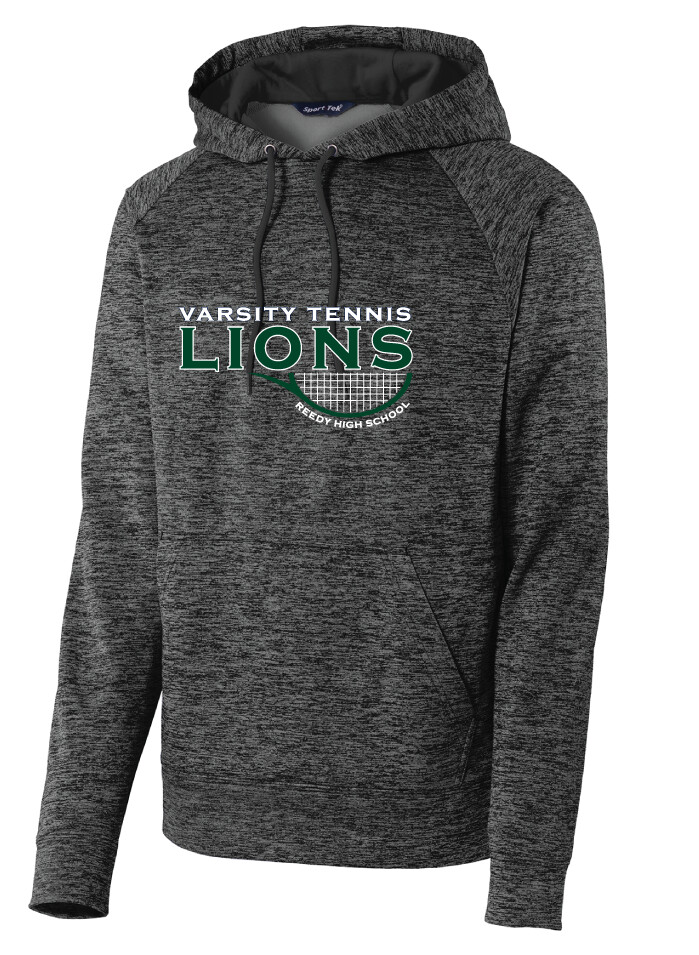 Reedy Tennis - Varsity Half Racket - Electric Dri-Fit Hoodie, Color: Grey Black