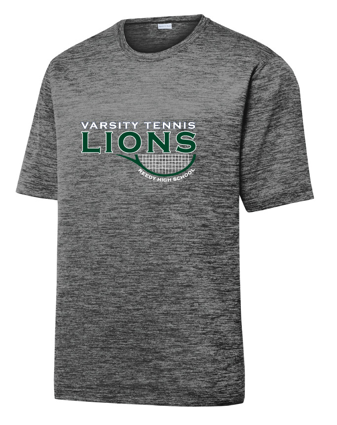 Reedy Tennis - Varsity Half Racket - Electric Dri-Fit Short Sleeve, Color: Grey Black