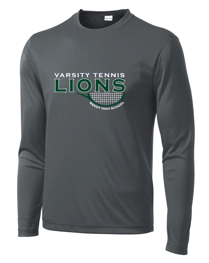 Reedy Tennis - Varsity Half Racket - Dri-Fit Long Sleeve, Color: Iron Grey