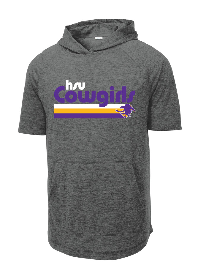 HSU - Groovy - TriBlend Short Sleeve Hoodie, Color: Dark Grey Heather