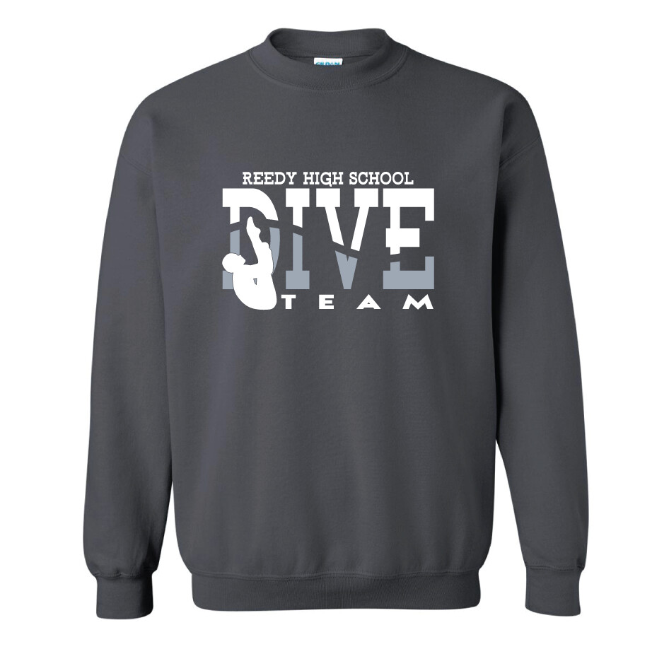 Reedy Swim and Dive - Dive - Crew Sweatshirt, Color: Charcoal