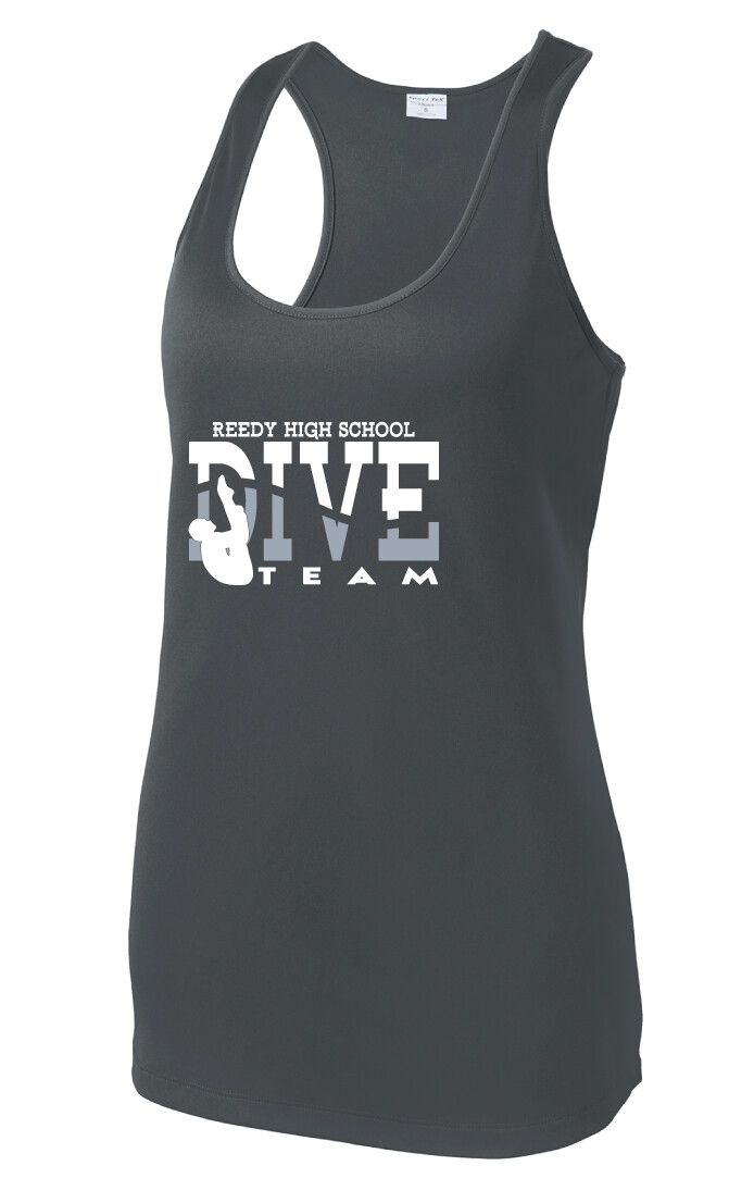 Reedy Swim and Dive - Dive - Dri-Fit Racerback Tank, Color: Iron Grey
