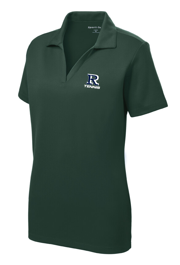 Reedy Tennis - Ladies Embroidered Polo, Garment Color: Dark Forest Green